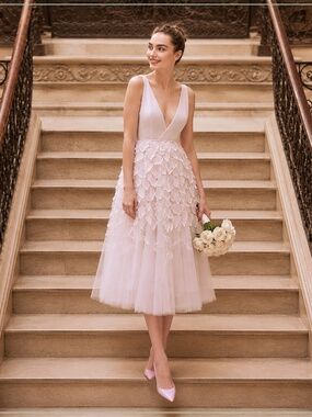 carolina herrera pink heart dress Carolina Herrera Heart-embroidered Silk Faille Mini Dress in Pink